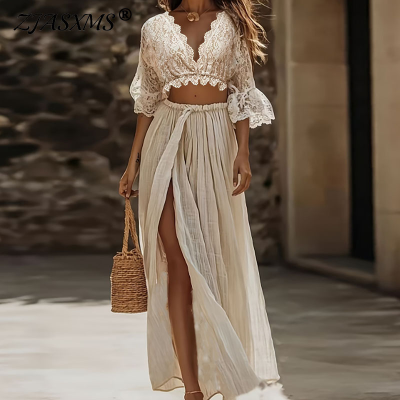 Womens Bohemian Lace Two Piece - Women'S Formal Wear Suits 评论和价格