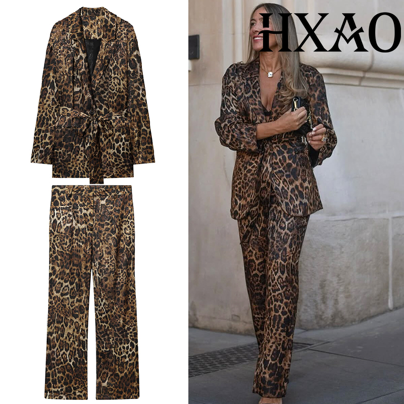 HXAO Leopard Pants Sets 2 Piec - Women'S Formal Wear Suits 评论和价格