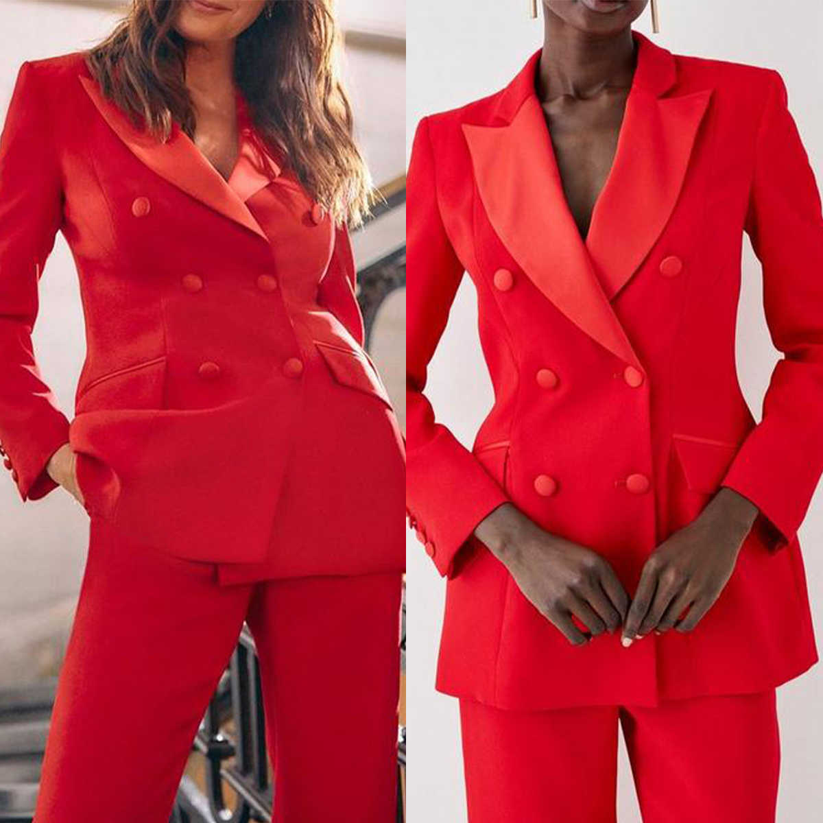 Formal Red Women Pants Suits C - Women Formal Wear For Graduation 评论和价格