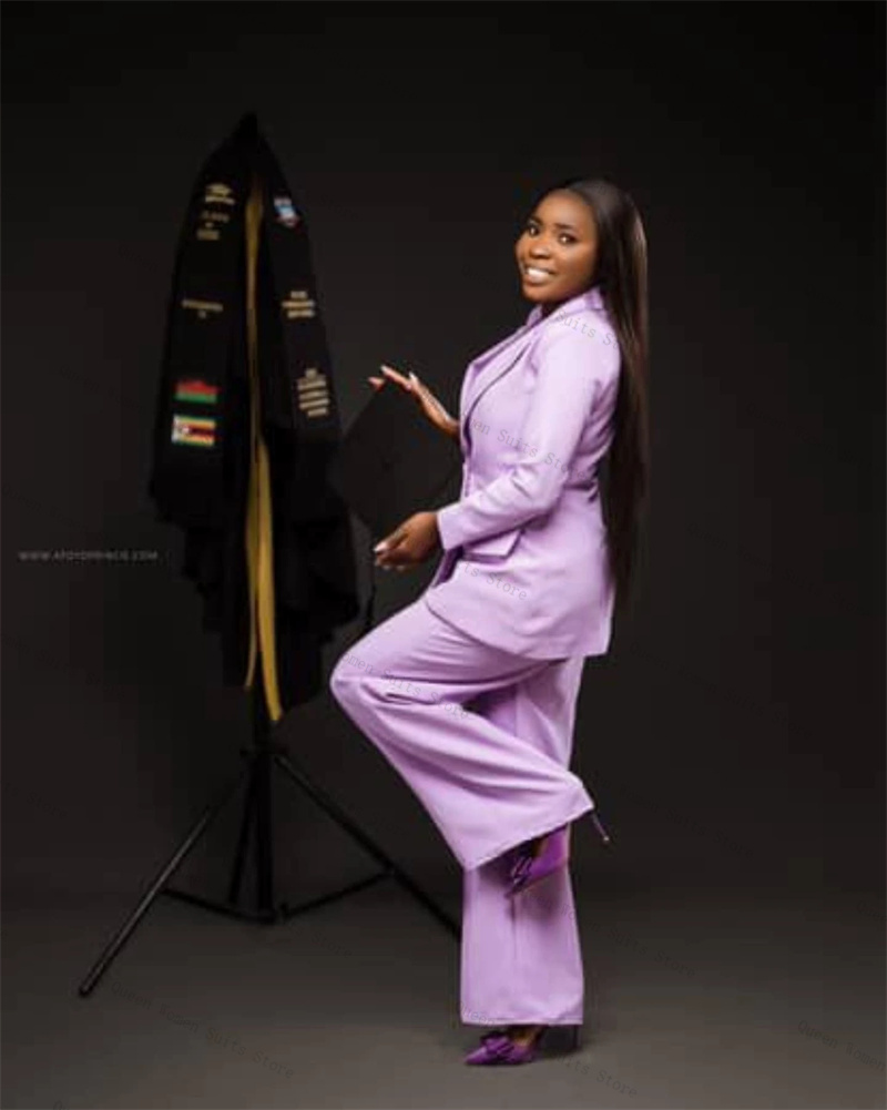 Purple Women Suit Set 2 Piece  - Women Formal Wear For Graduation 评论和价格