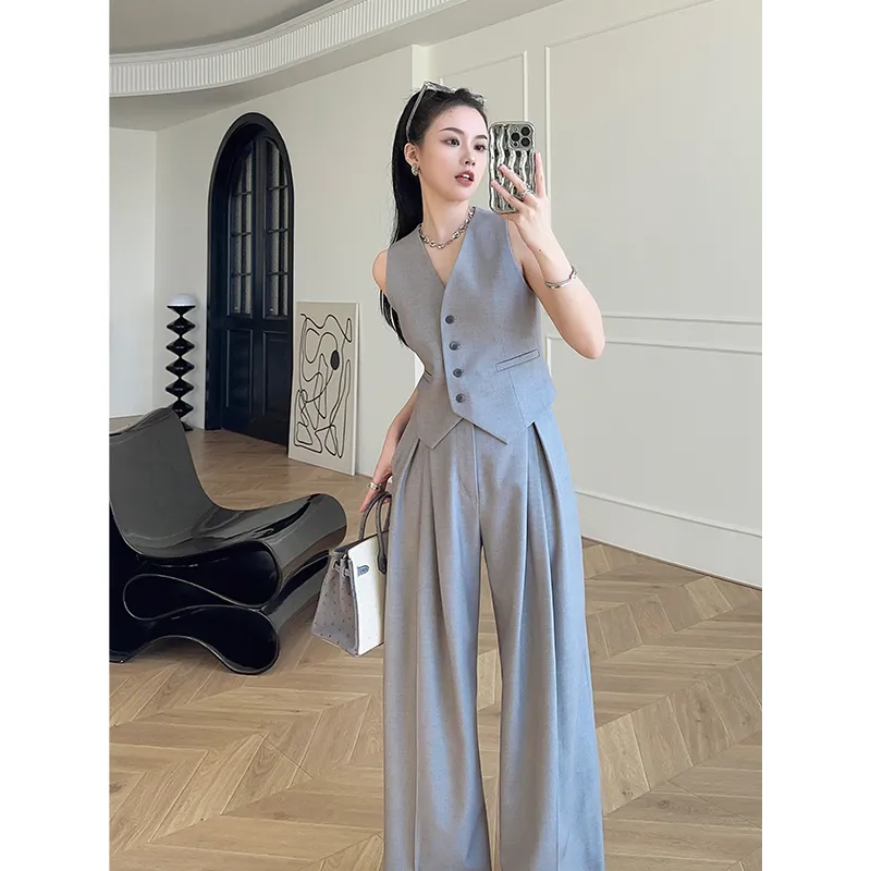 Women's Sleeveless Vest Wide-L - Women'S Formal Wear Suits 评论和价格