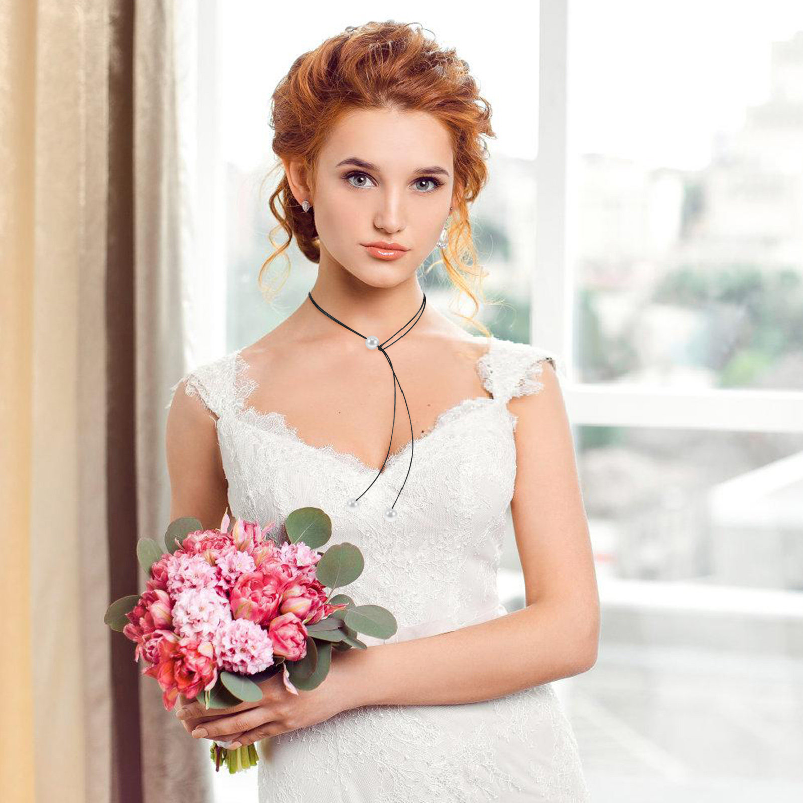 Double-Layer Stylish Cord Neck - Formal Wear Jewelry For Women 评论和价格