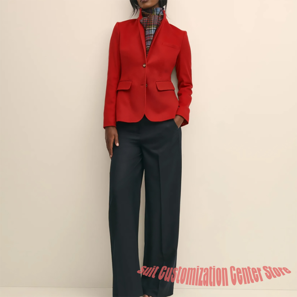 Women's Navy Woolen Clothes Si - Women Formal Wear Shirt And Pant 评论和价格