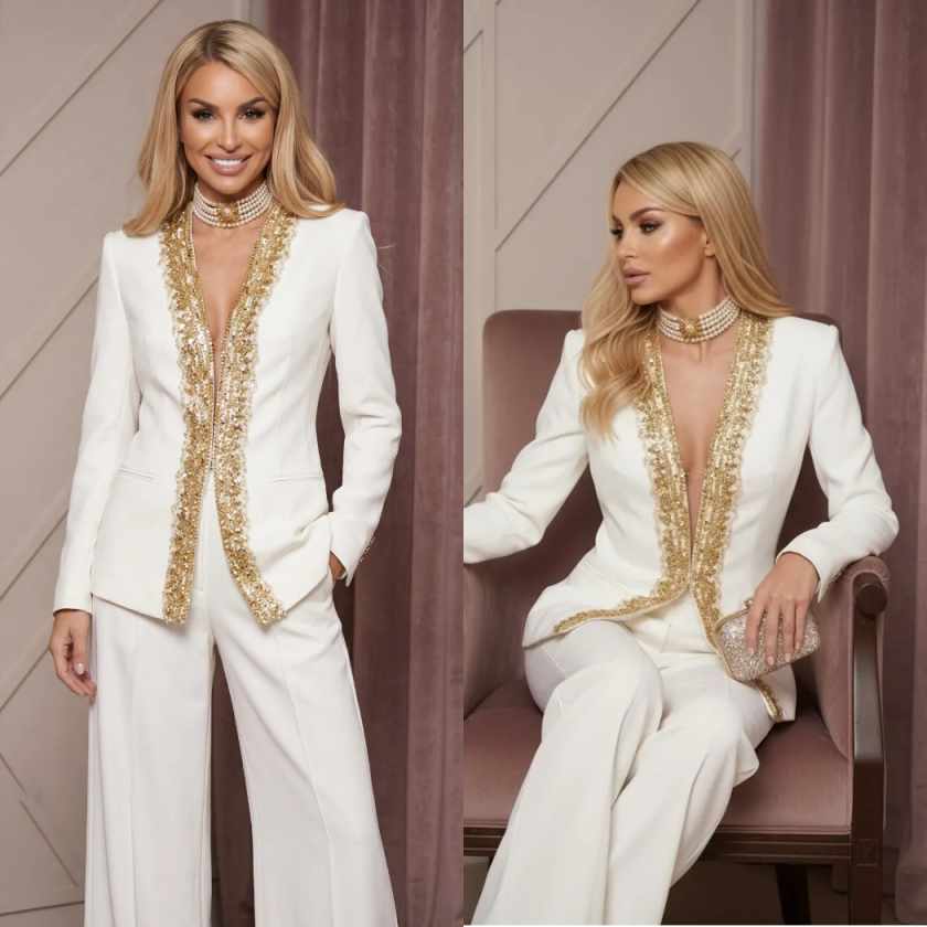2 Pieces Women Pants Suits Fas - Women Formal Wear For Graduation 评论和价格