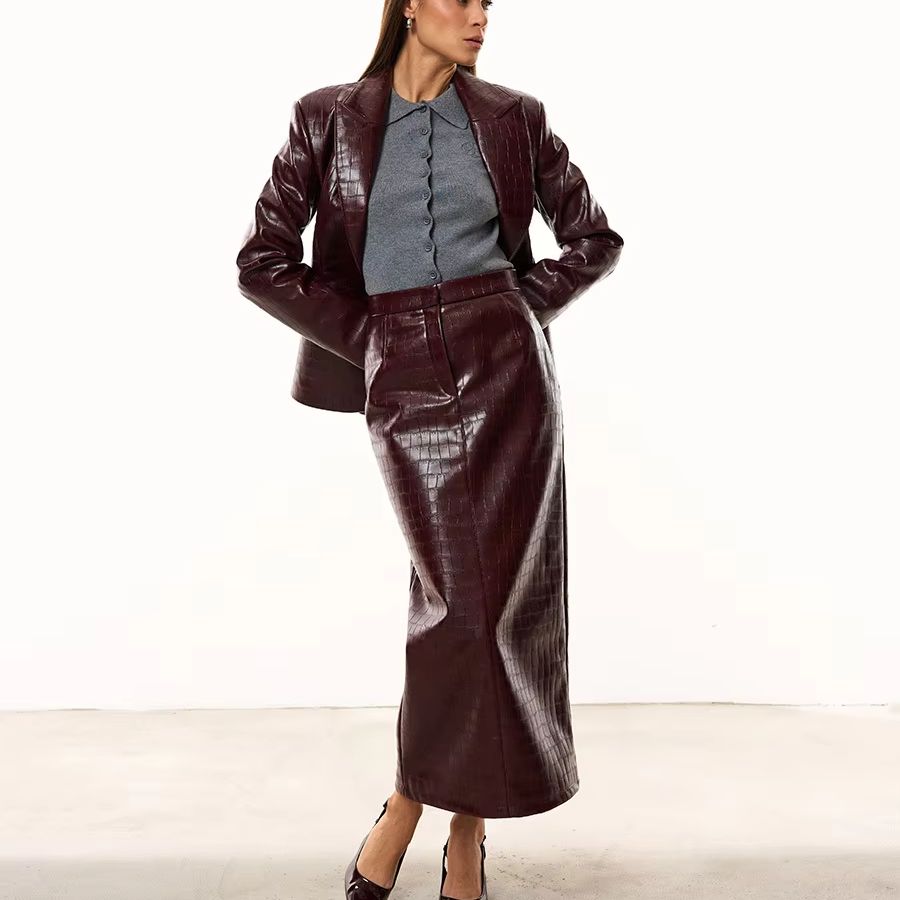 IG Women Burgundy Croc Faux Le - Women'S Formal Wear Suits 评论和价格