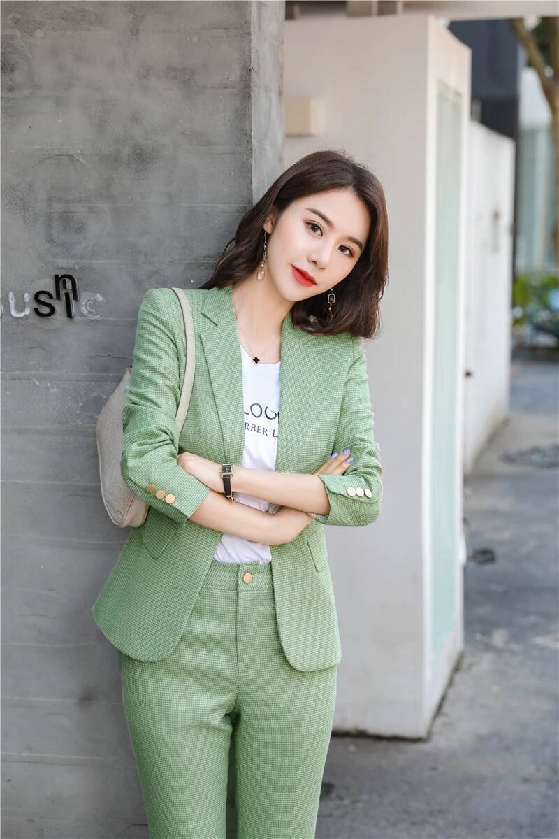 Novelty Green Uniform Designs  - Women Formal Wear For Interview 评论和价格