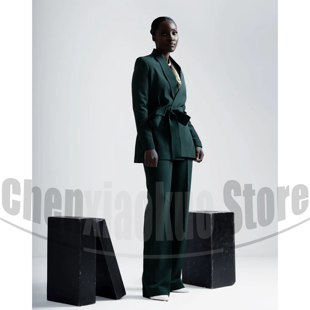 Women Suit Belted Blazer and W - Women Formal Wear Shirt And Pant 评论和价格