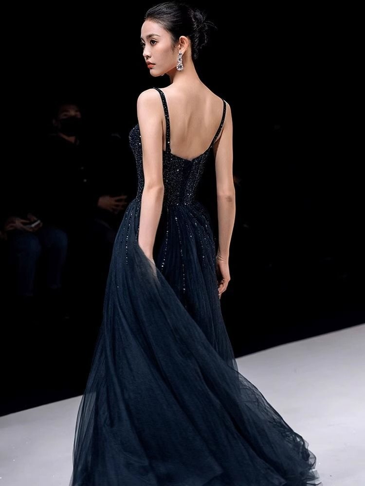 Elegant Princess Navy Blue Seq - Women Formal Wear For Graduation 评论和价格