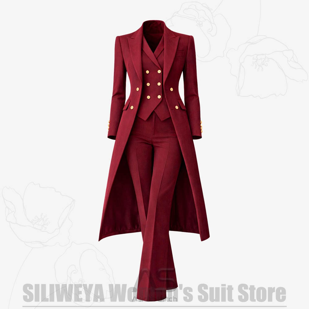 Women's Suit 3 Piece Double Br - Women Formal Wear Shirt And Pant 评论和价格