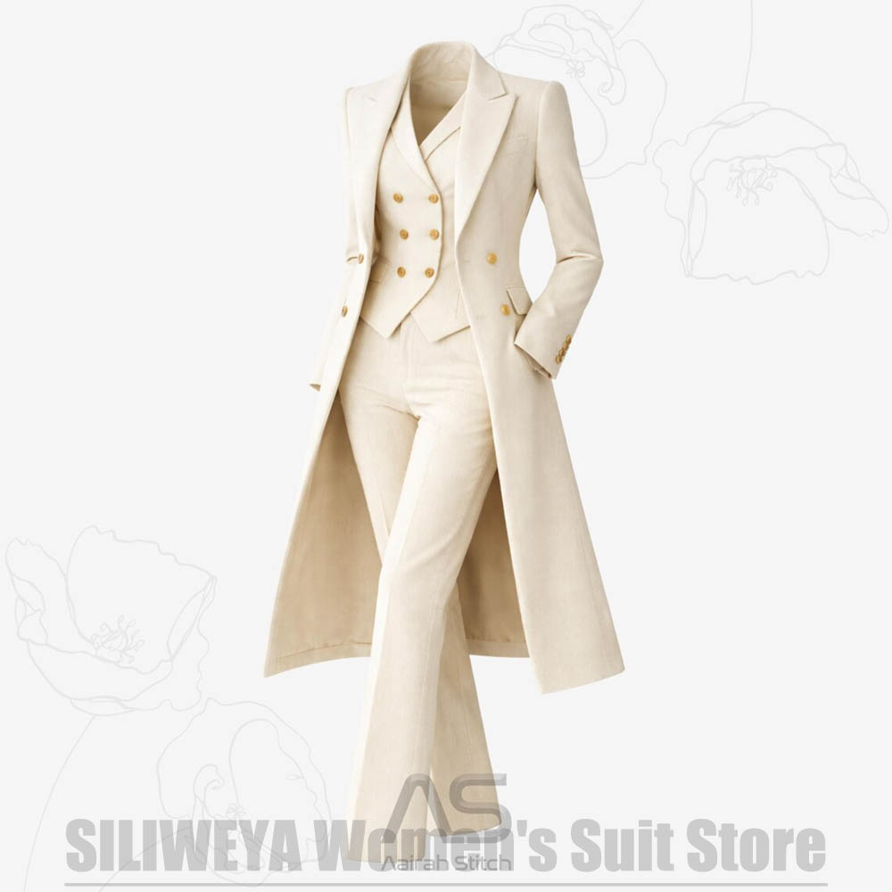 Women's Suit 3 Piece Double Br - Women Formal Wear Shirt And Pant 评论和价格