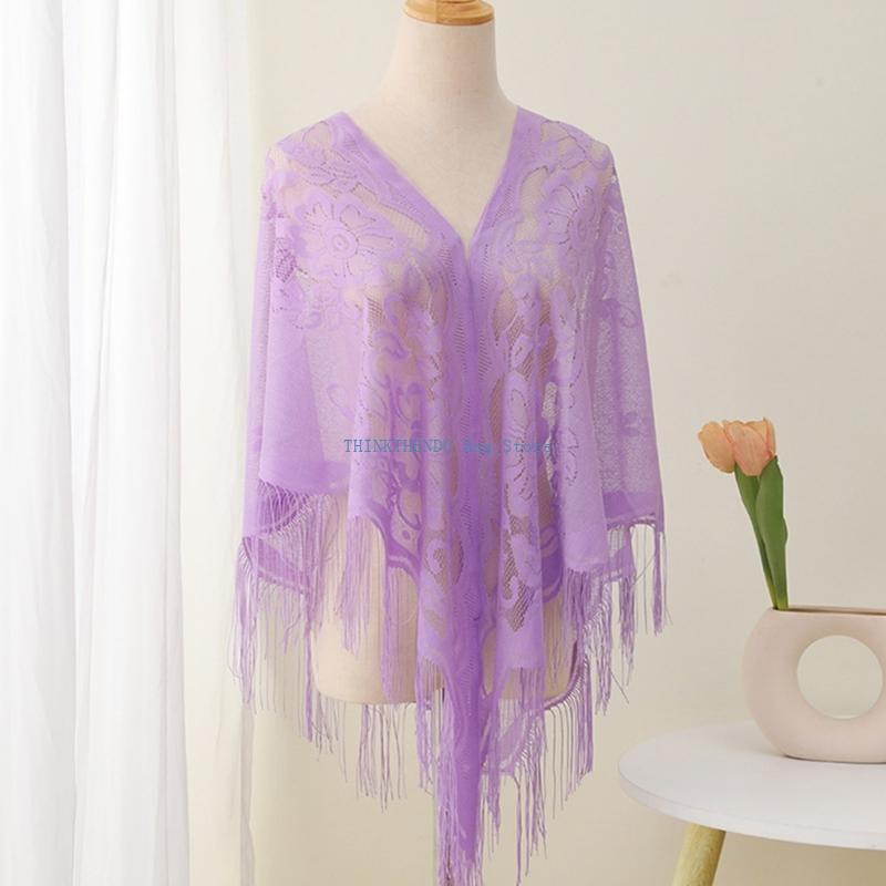 340D Lace Fringed Cover Up Hol - Women Formal Event Wear 评论和价格