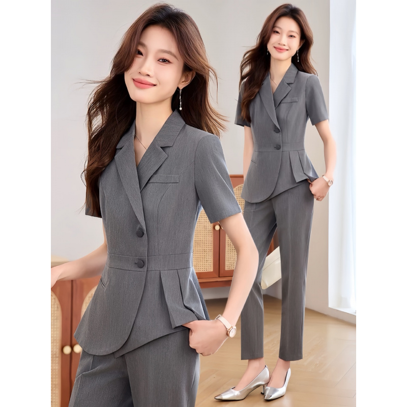 Navy blue women's thin profess - Women Formal Wear Shirt And Pant 评论和价格