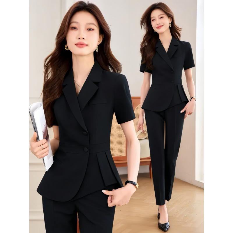Navy blue women's thin profess - Women Formal Wear Shirt And Pant 评论和价格