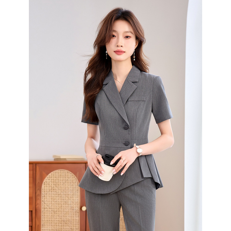 Navy blue women's thin profess - Women Formal Wear Shirt And Pant 评论和价格